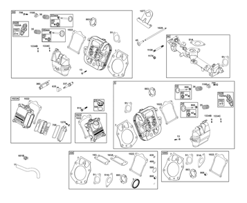 Cylinder Head Group Diagram and Parts List for 61G477-0106-J1  Briggs and Stratton Engine
